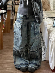 High Waist Gothic Multi-Pocket Pant