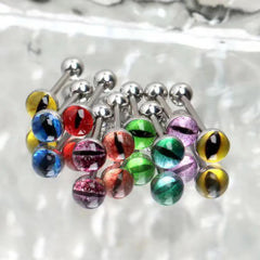 Punk Stainless Steel Snake Eye Tongue Ring