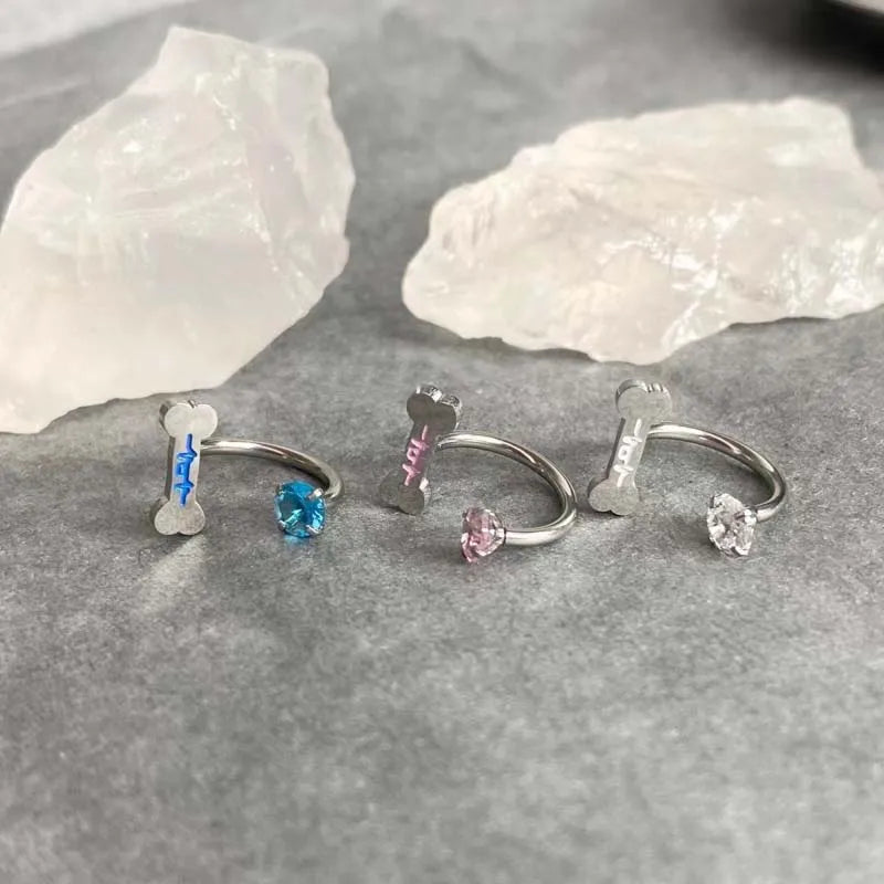Threaded Bone Snake Lip Stud