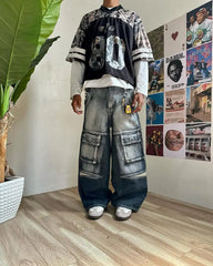 Gradient Gothic Workwear Wide-Leg Pant