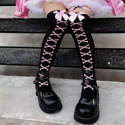 Gothic Skull Bat Cosplay Sock