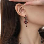 Gothic Black Skull Awl Rock Statement Earring