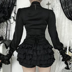 Gothic Satin Striped Blouse