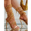 Rhinestone Gothic Golden Crystal Gladiator Sandals High Heel