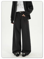 Snake Embroidery Wide Leg Pants