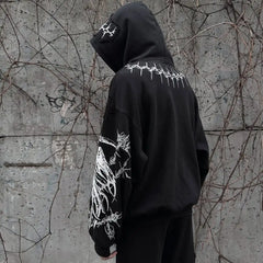 Harajuku Gothic Death Bone Hoodie