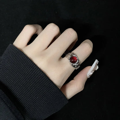 Y2K Gothic Irregular Stone Animal Ring