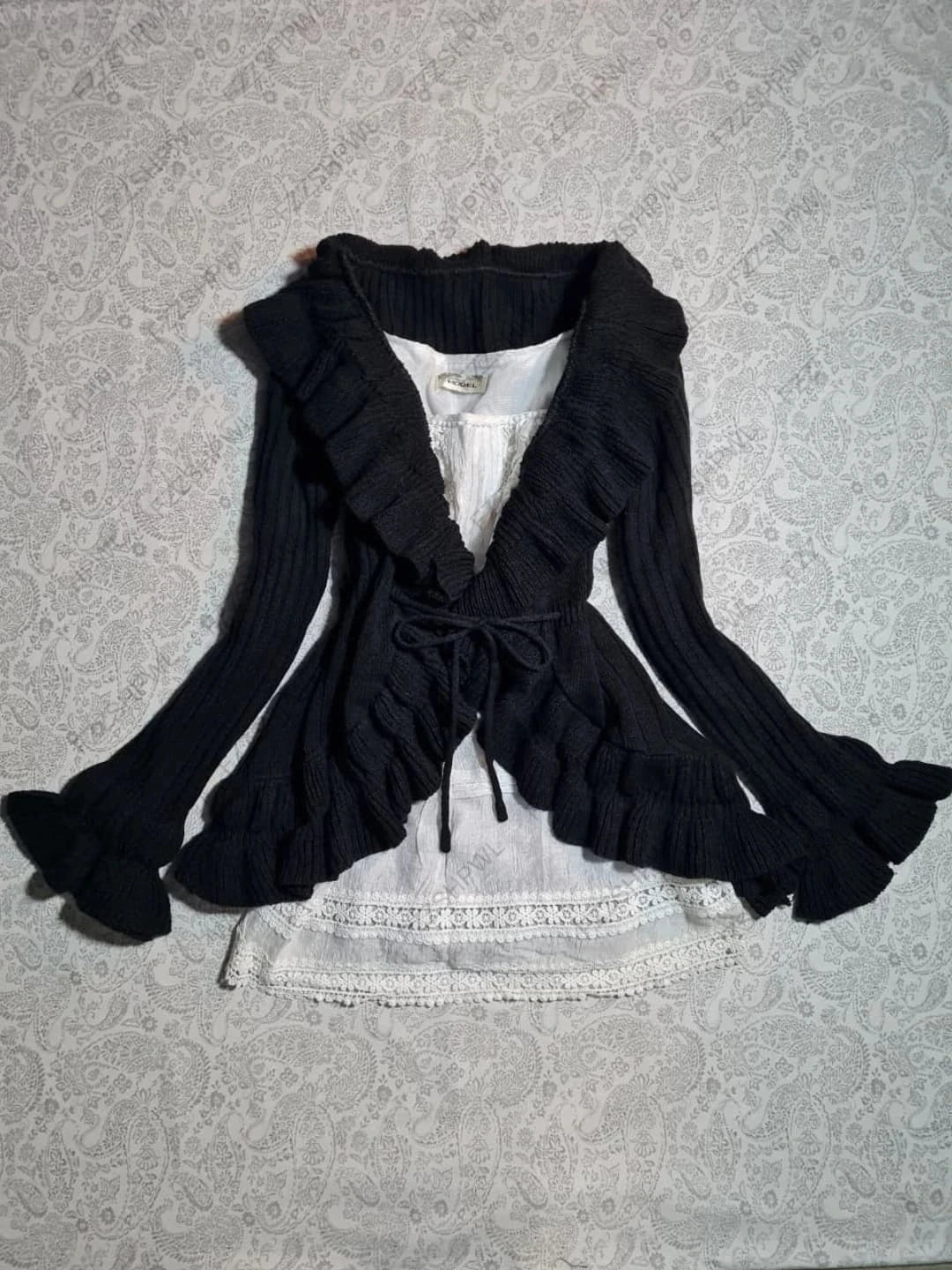 Y2K Gothic Solid Color Acrylic Sweater Main image