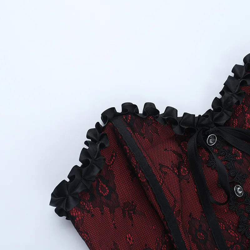 Lace Trim Backless Corset