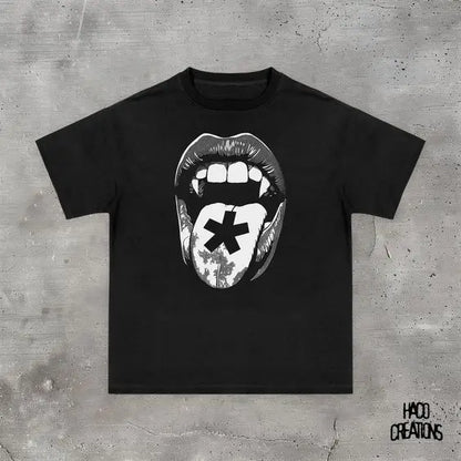 Y2K Retro Graphic Printed Oversized Cotton T-shirt