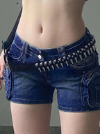 PU Leather Gothic Bullet Decor Waistband Belt