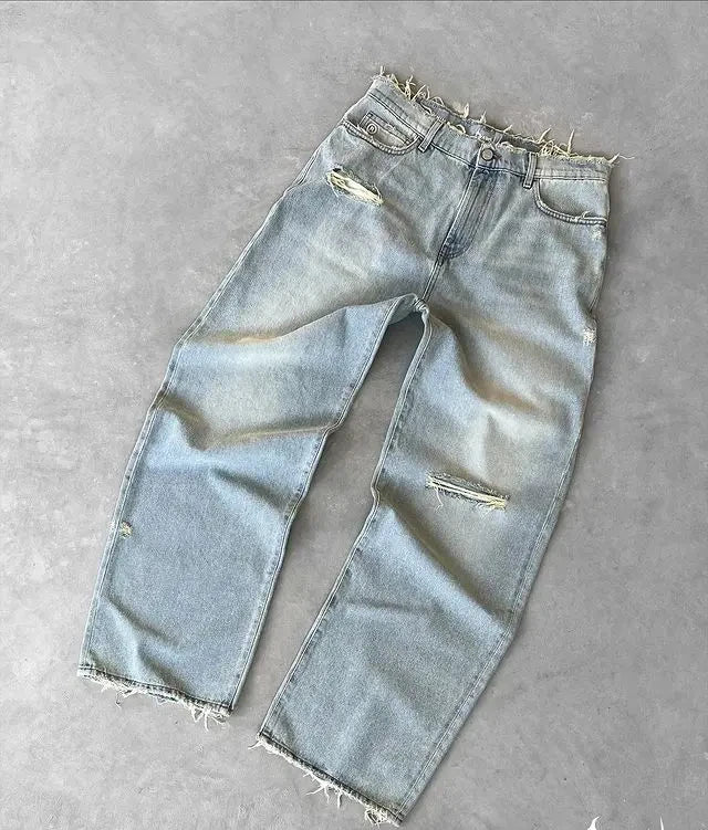 Distressed Gothic Retro Baggy Pant