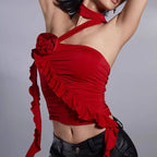 Solid Color Slim Camisole Crop Top