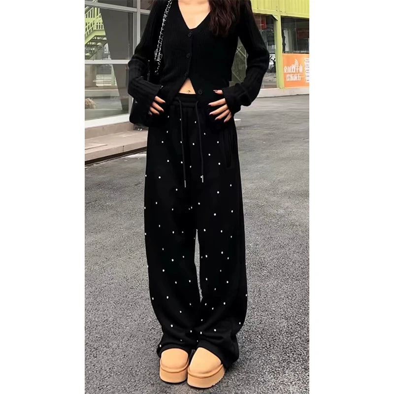 Black Gothic Dot Denim Pant