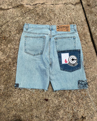 Cartoon Patchwork Denim Short