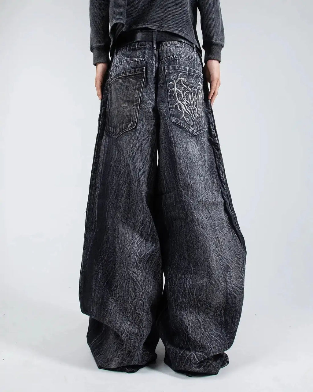 Gothic Embroidered Wide Leg Pants