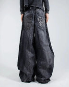 Gothic Embroidered Wide Leg Pants