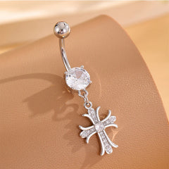 Hollow Cross Punk Gothic Belly Ring
