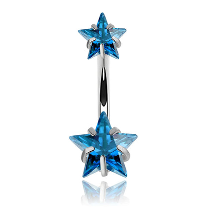 Heart Crystal Dangle Gothic Belly Ring