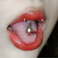 Punk Butterfly Dripping Oil Fashion Tongue Ring