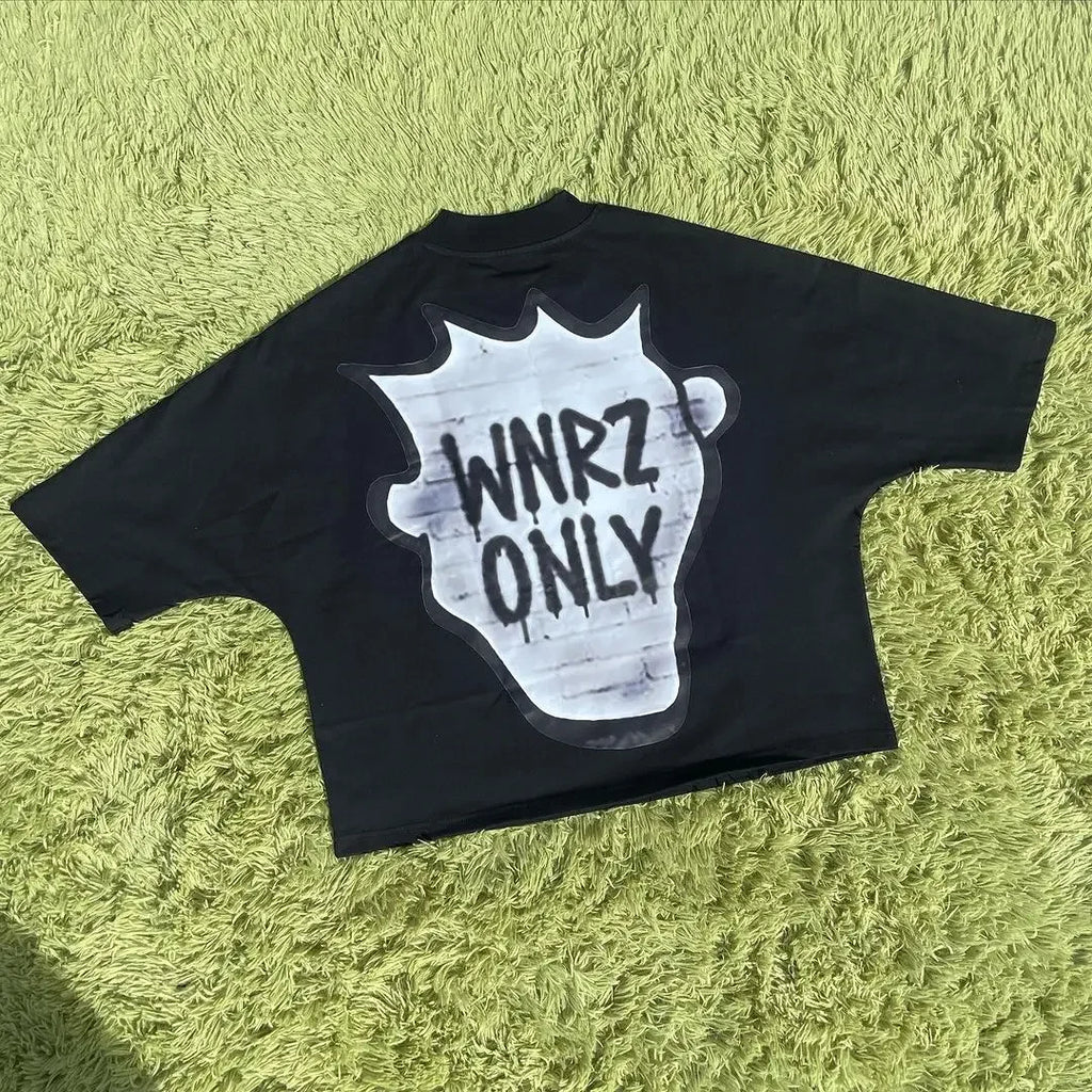 Quirky Pattern Print Oversized Cotton T-shirt