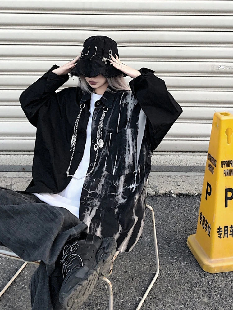 Gothic Tie-dye Loose Fit Blouse Main image