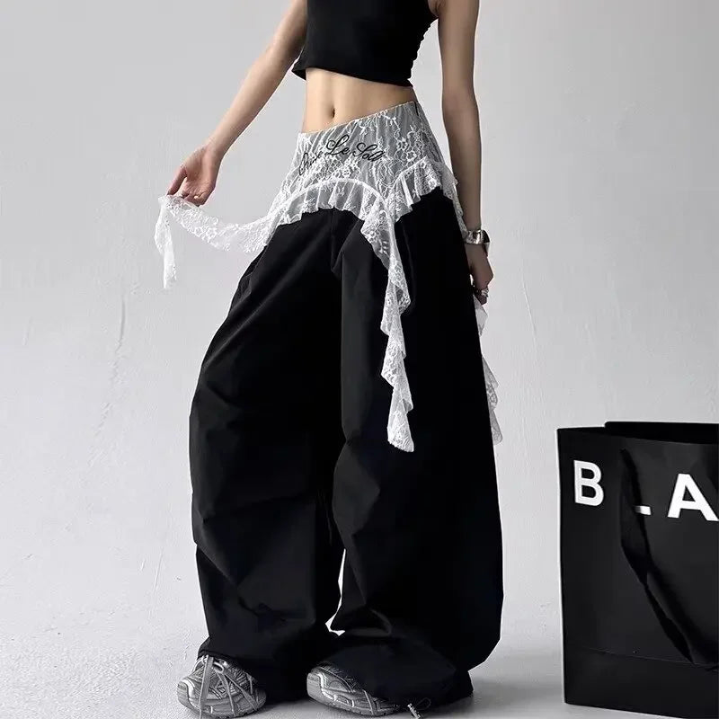 Lace Patchwork Wide Leg Pants Main image