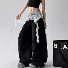 Lace Patchwork Wide Leg Pants