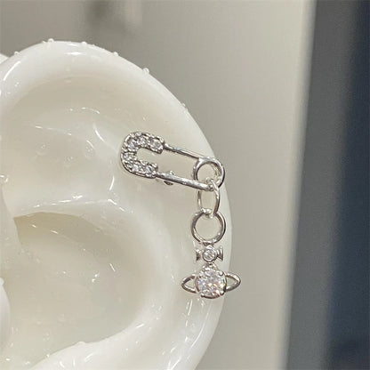 Silver Saturn 316L Stainless Steel Stud Earring