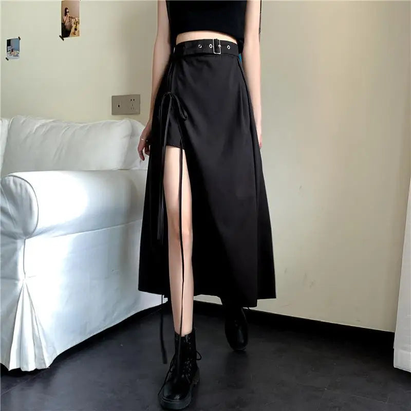 Ruched Patchwork Pleated Skirt