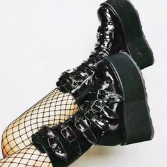 Chunky Heeled Knee High Motorcycle Gothic Boot