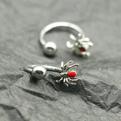 Spider Gothic Horseshoe Lip Stud