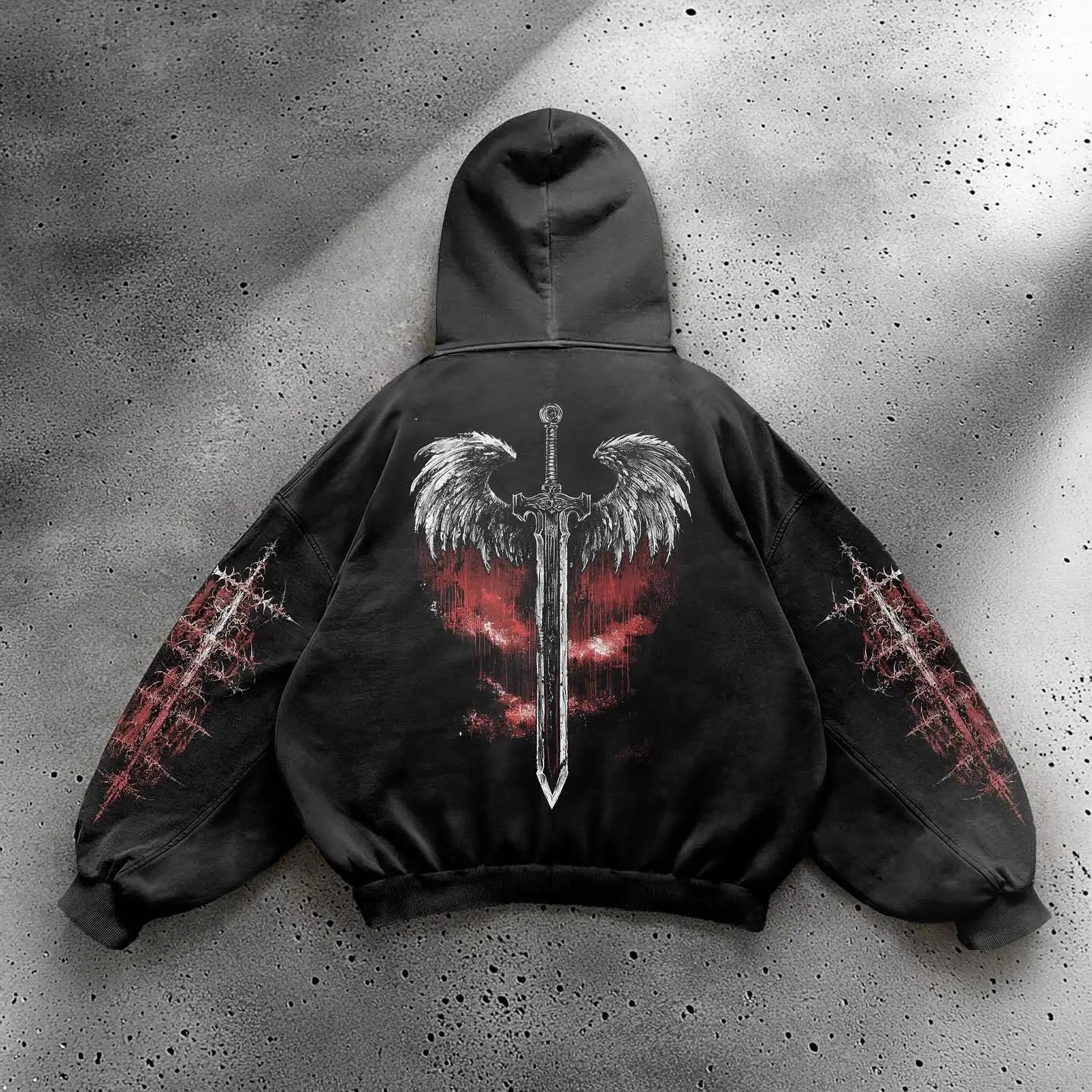 Harajuku Gothic Printed Hoodie