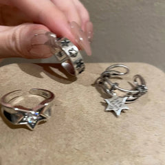 Gothic Harajuku Metal Pentagram Star Ring