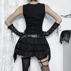 Gothic Vintage Punk Black Slim Tank Crop Top
