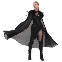 Gothic Feather Collar Cloak