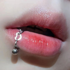 Fashion Punk Heart Titanium Steel Lip Stud