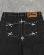 Leopard Printed Denim Short