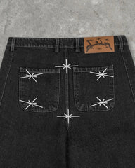 Leopard Printed Denim Short