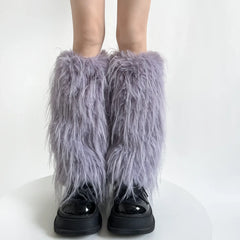 Gothic Harajuku Faux Fur Plush Sock