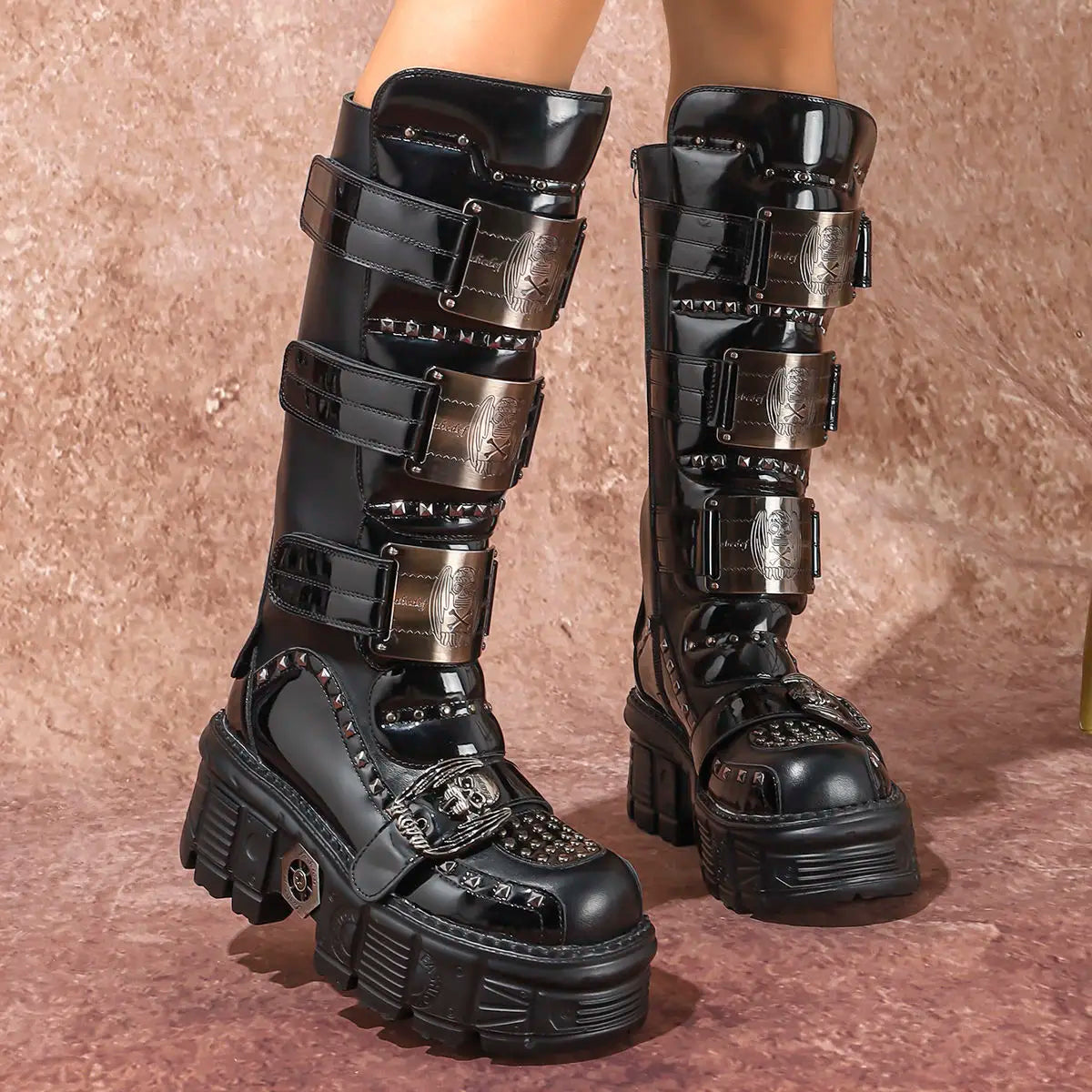 Premium Metal Dark Punk Gothic Chelsea Boot
