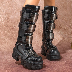 Premium Metal Dark Punk Gothic Chelsea Boot