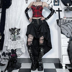 Plaid Sling Crop Corset