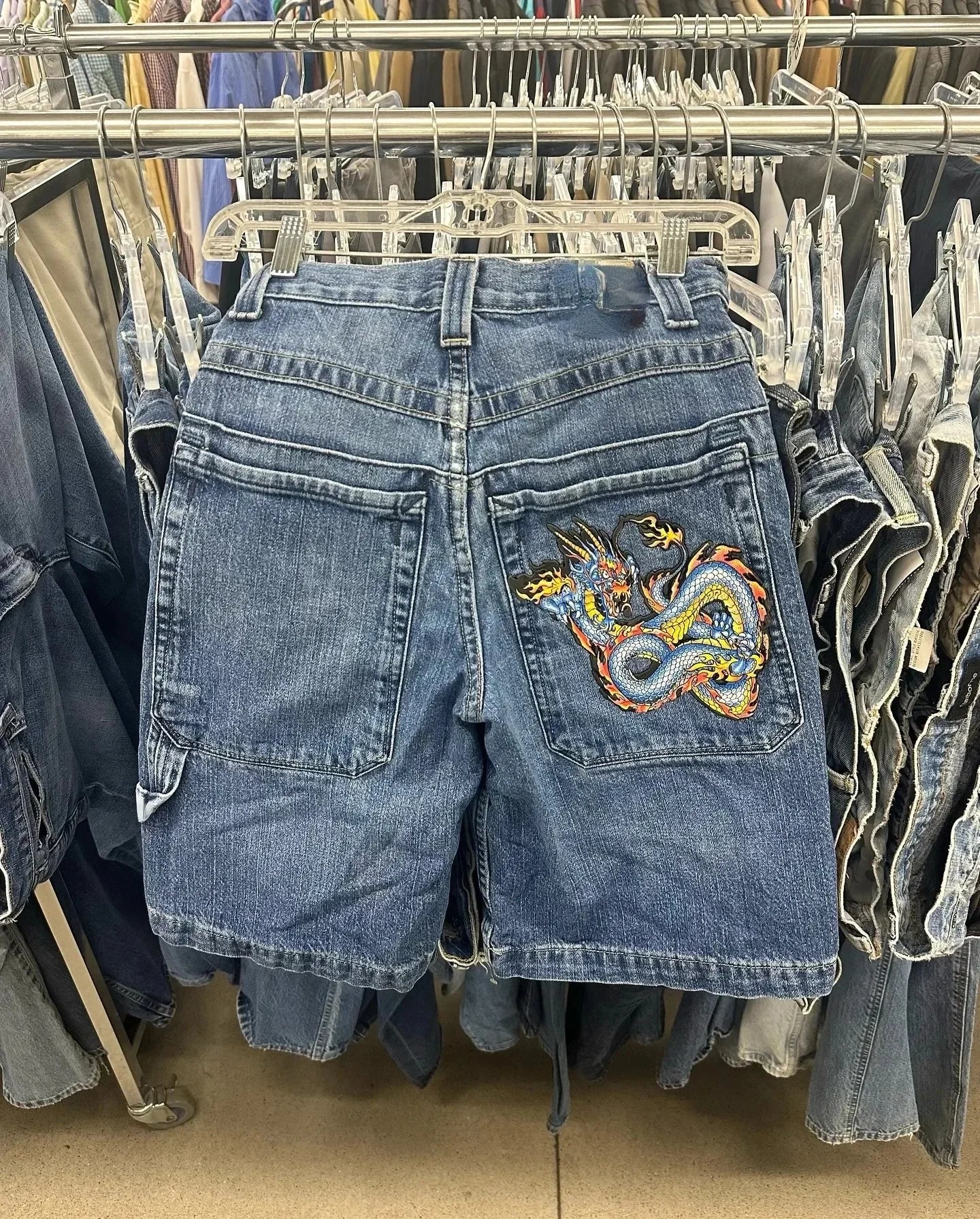 Hole Letter Embroidery Short