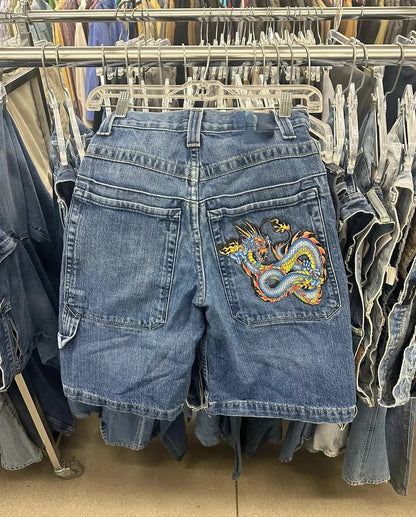 Hole Letter Embroidery Short