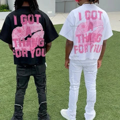 Retro Pattern Print Loose Cotton T-shirt