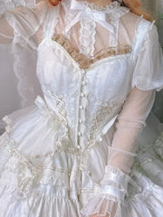 See Through Embroidery Lace Blouse