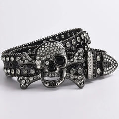 Punk Gothic Skull Diamond Rhinestone Belt