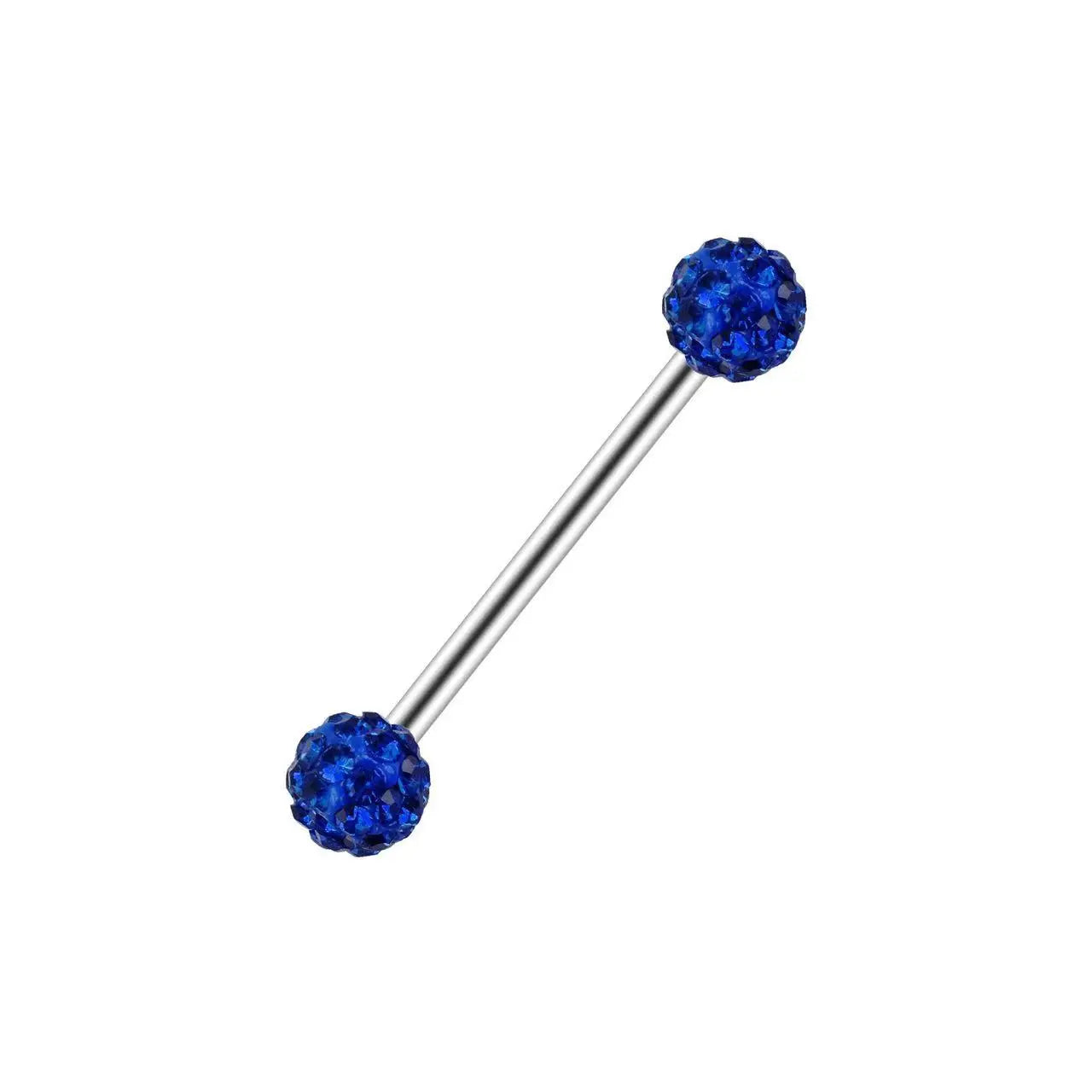 16mm Stainless Steel Shiny Rhinestone Tongue Ring