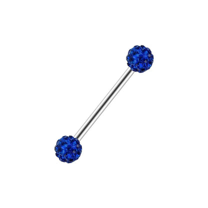 16mm Stainless Steel Shiny Rhinestone Tongue Ring